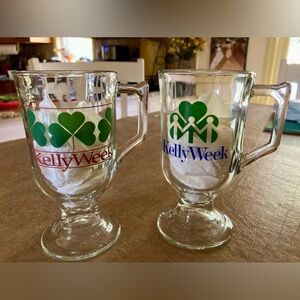 2 Kelly Week Vintage Coffee Glasses/Cups (1994 & 1995) Preowned, Good Condition.